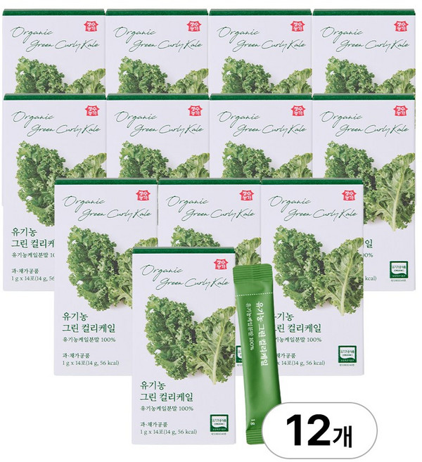 유기농 그린 컬리케일 폴란드산 동결건조 프리미엄 곱슬케일 분말 가루 홈쇼핑, 12개, 14g