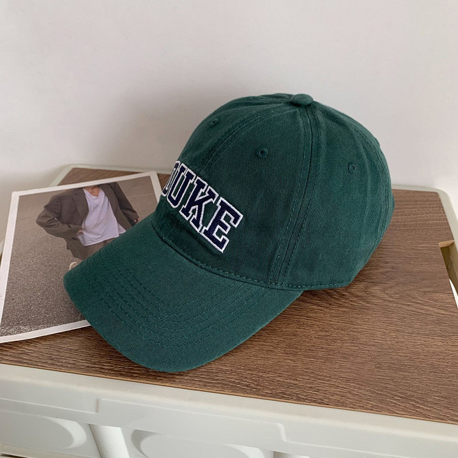 스냅백 여 빈티지 레터링 와이드 캡 소프트탑빨간 모자 커플