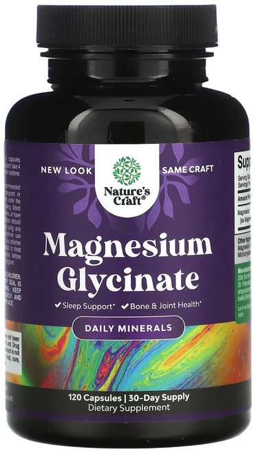 헁복하고 건강하세요 Nature's Craft 마그네슘 글리시네이트 캡슐 120정(캡슐 1정당 100mg) 늘 챙기셔야합니다, NaturesCraft마그네슘글리시네이트캡슐120정캡슐, 1개 - 쿠팡