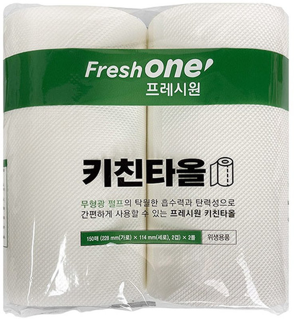 프레시원 키친타올 2팩 (150매X4롤), 2개, 150매