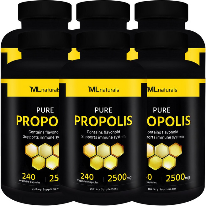 [미국빠른직구] 마이라이프 내추럴스 프로폴리스 2500mg 240정 6병, 6개