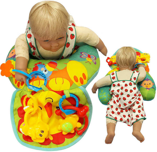 터미타임 아기 배밀이 쿠션 딸랑이포함 장난감 KC인증 상체운동 근육발달