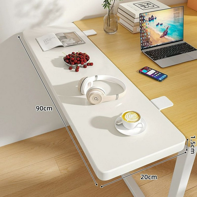 접이식 테이블 확장선반 보드 연장 탁자 무타공 책상, 화이트 보드 90 x 20 화이트, 1개