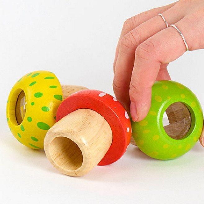 CO 어린이 호기심 다면렌즈 고급 원목 관찰경 곤충의 겹눈으로 보는 신기한 자연탐구 교구, 3개