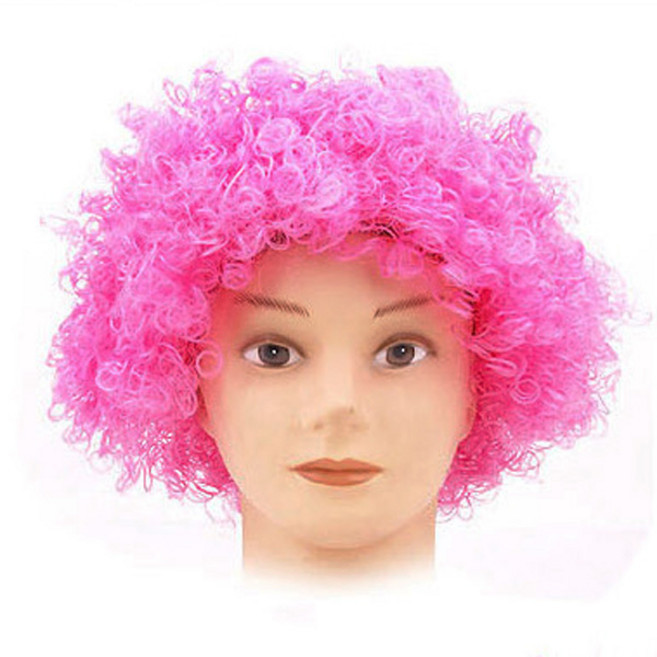 파티로 뽀글이가발 파마머리 노래방 코믹 아줌마 가발, 핑크
