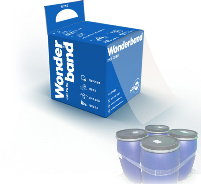 아신 파렛트밴드 스트레치필름 포장용 고정밴드 원더밴드 100mmX1200mm 100ea(1박스), 1개, 투명