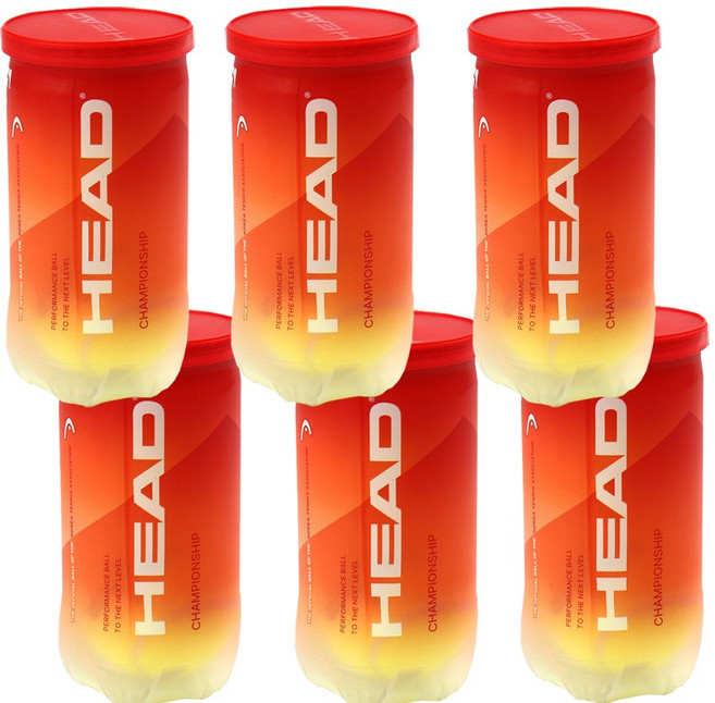 헤드 테니스공 챔피온쉽 캔볼 시합구, 옐로우, 6개