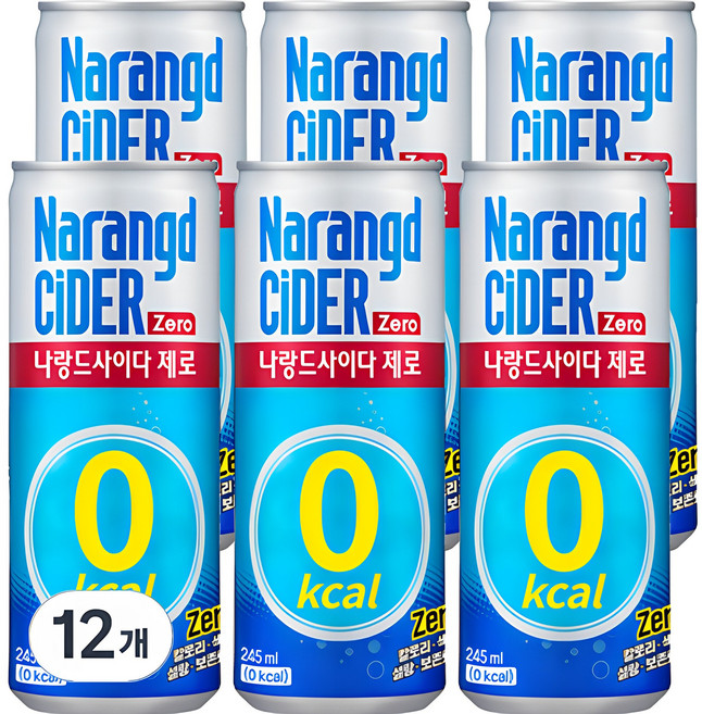 나랑드사이다 제로, 245ml, 12개
