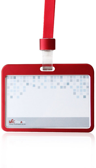 빅드림 6041 메탈 사원증 ID 목걸이 명찰 이름표 (가로) 레드 3개입 (세트), 단품, 단품