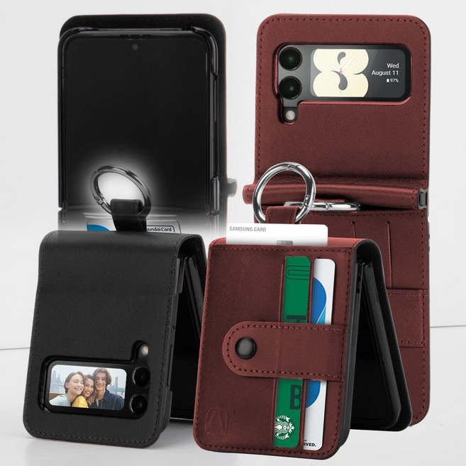 갤럭시 Z 플립3 천연소가죽 다이어리 케이스 (KF94)