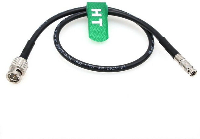 HangTon 4K 12G 6G SDI 비디오 케이블 HD Micro BNC에서 표준 BNC로 블랙매직 지원 5인치 모니터 Studio 카메라 G2 ATEM 30fps 2160p, 1세트, HDBNC 케이블