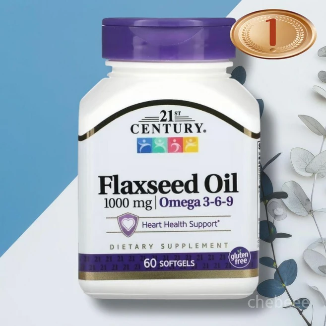 21센츄리 아마씨 오일 1000mg 60정 1병 리놀렌산 오메가 3 6 9, 1개 - 쿠팡