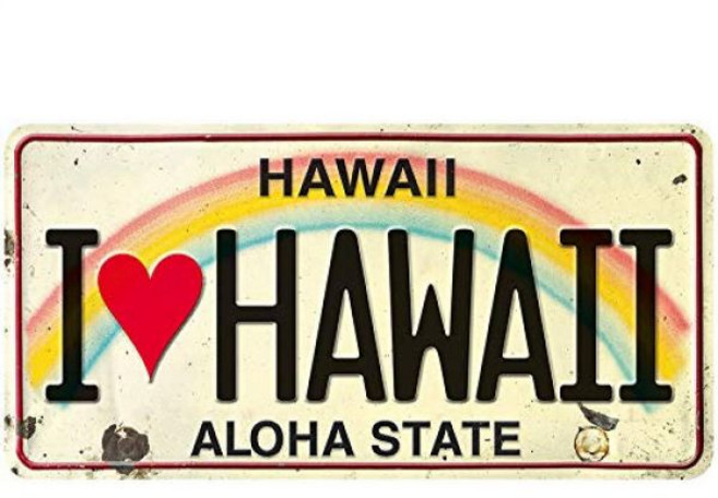 Pacifica Island Art 번호판 자석 냉장고 기념품 - I Love Hawaii 1845224