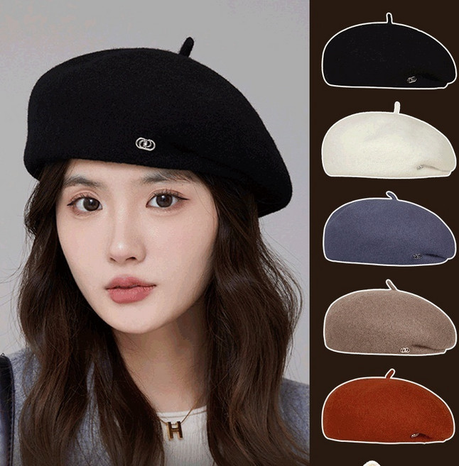 여자 울 베레모 패션 필수 울 베레모 화가 베레모 챙이넓은모자