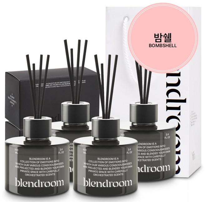 블랜드룸 디퓨저 개업선물 세트 생활용2구+생활용2구+와인쇼핑백, 1개, 개업선물 밤쉘