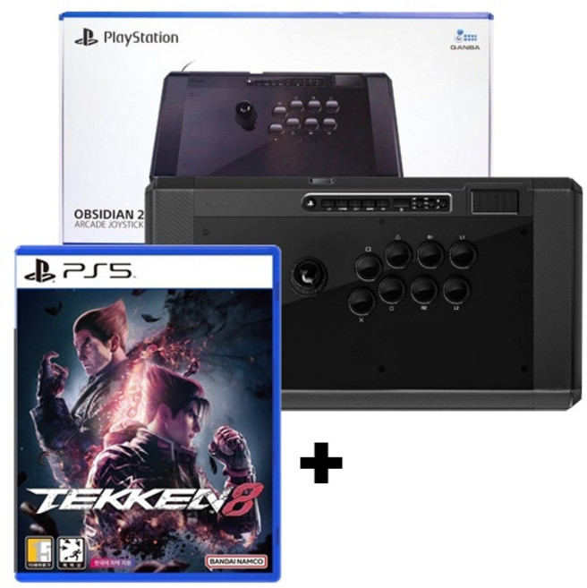 (권바) PS5/PS4/PS3/PC 권바 옵시디언2 아케이드 조이스틱 (공식라이센스인증) & PS5 철권 8, 1개