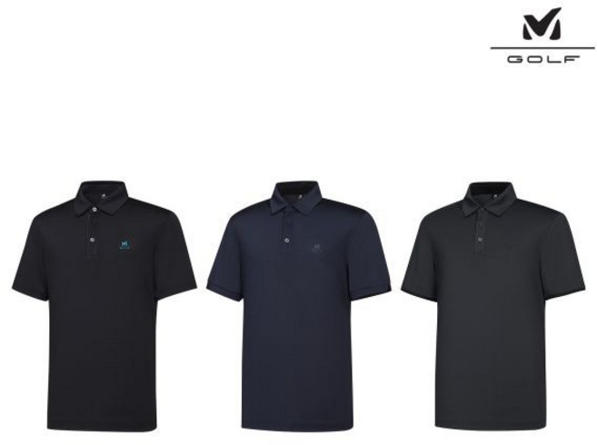 밀레골프 25SS 반팔 카라티셔츠 3종 세트 남성 1840724