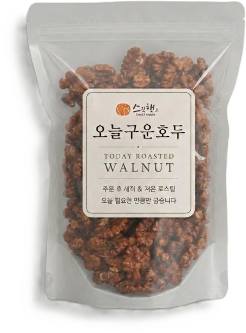 스윗핸즈 세척한 오늘구운호두 무염 무설탕 견과류 다이어트 간식, 1개, 400g