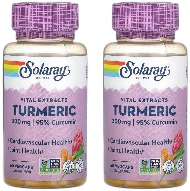 솔라레이 울금 뿌리 추출물 300mg 베지 캡슐 60개 2병 - 쿠팡