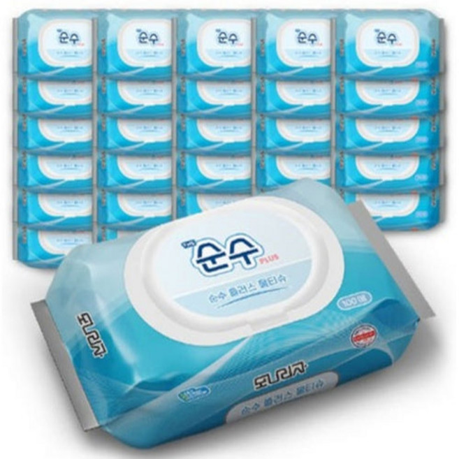 모나리자 내추럴 순수 플러스 물티슈 100매(캡), 35g, 100개입, 1개