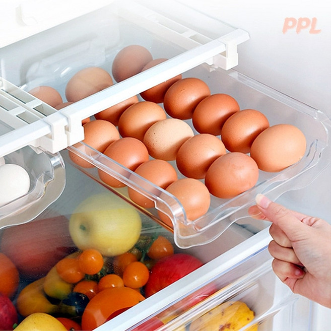 달걀 보관 계란통 자동 슬라이딩 서랍형 투명 달걀 트레이 30구 냉장고, 1개