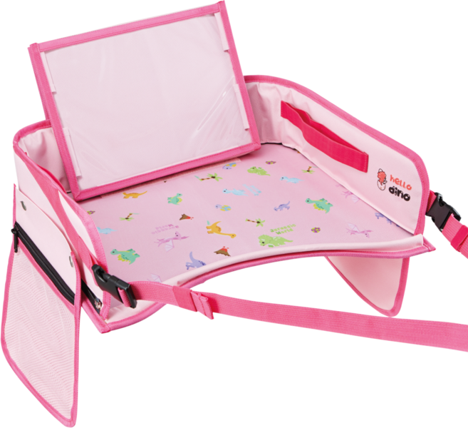 헬로디노 카시트 트레이 테이블 (키즈 유모차 트레이 차량용 다용도), 핑크, 1개