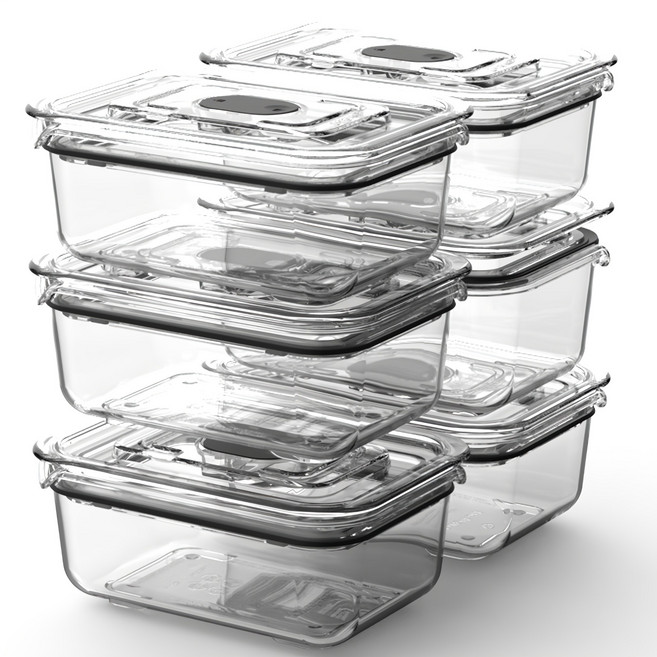 prepara 브루클린 프레시 매니저 밥팩 밀폐용기 460ml 블랙, 6개, 단품