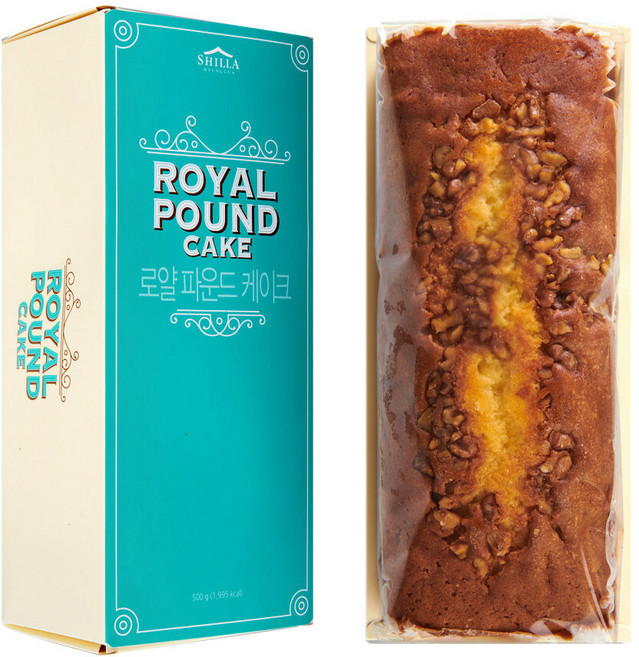 [신라명과] 로얄파운드케익(호두) 500g 선물용쇼핑백, 1개