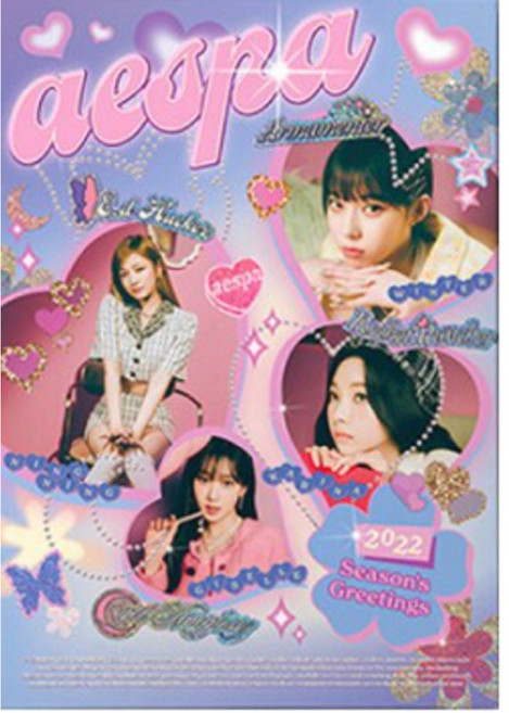 에스파 포카 포토카드 굿즈 세트 aespa 2022 공식 탁상 캘린더 Season39s, A