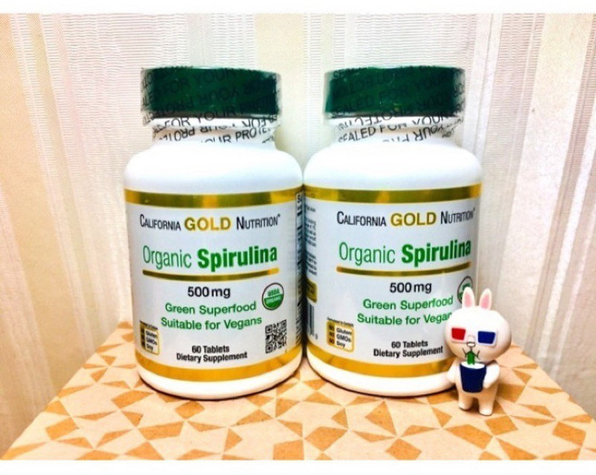 CGN 有機螺旋藻錠 Spirulina 500mg 綠色超級食物, 1個, 60粒