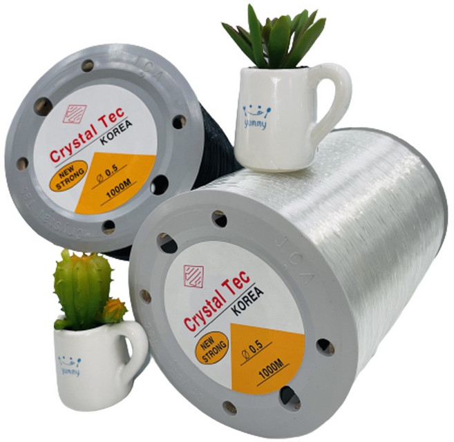 국산 투명 블랙 우레탄줄 크리스탈텍 국내생산 비즈줄 비즈공예재료 비즈팔찌줄 비즈반지 1000m / 0.3~1.0사이즈, 0.4, 1개