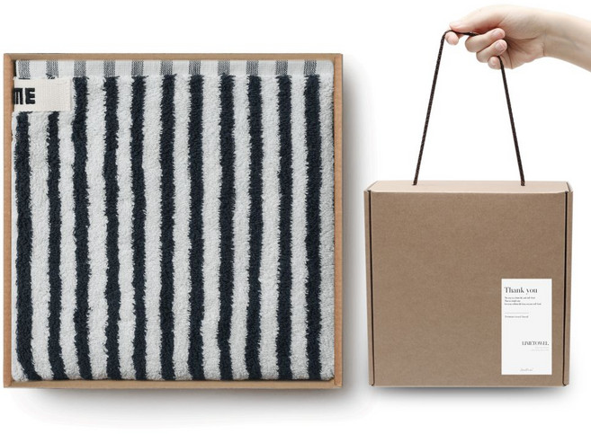 스트라이프 선염 호텔수건 답례품, 10개, 네이비