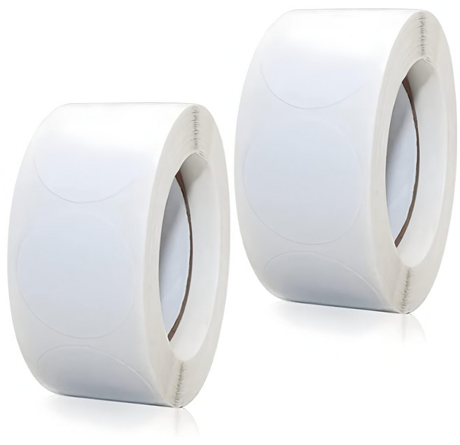 11종 원형 스티커, 06. 화이트 25mm (S510), 2개