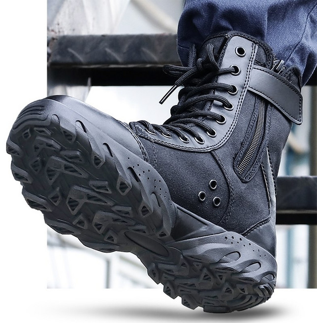 SELEAD 남성 군화 전투화 전술화 하이탑 긴목 지퍼 경량 미군 육군 예비군 사막화 워커 고공점프화 부츠