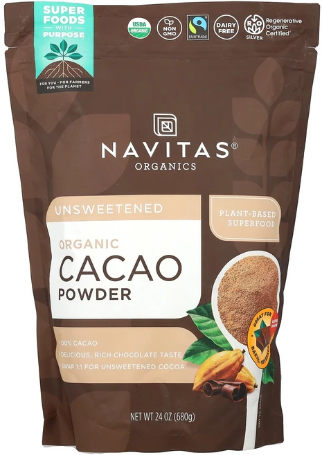 NavitasOrganics 오가닉카카오분말 무가당카카오파우더 카카오폴리페놀, 680 g, 1개, 680g - 쿠팡