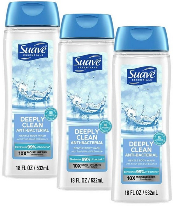 수아브 에센셜 젠틀 바디워시 딥 클린 Suave Essentials Gentle Body Wash Deeply Clean, 3개, 425g