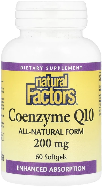 Natural Factors 코엔자임 Q10 200mg 소프트젤 60정, NaturalFactors코엔자임Q10200mg소프트젤, 1개 - 쿠팡