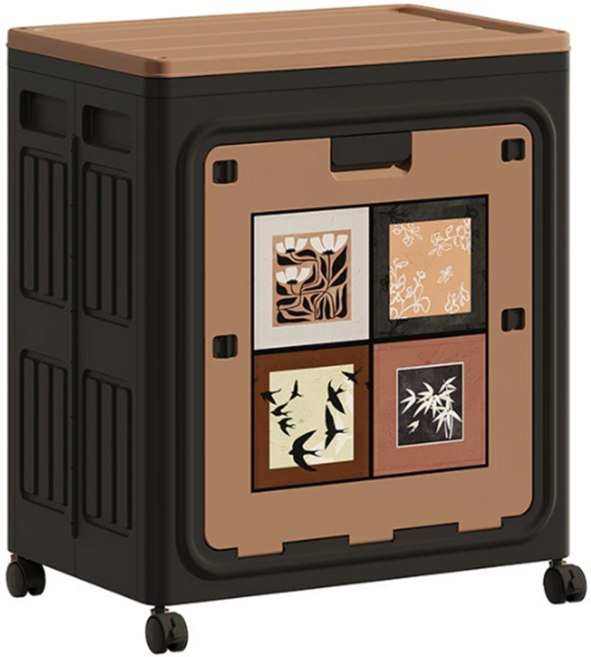 대형 옷정리 리빙박스 수납함 옷수납장 폴딩박스 120L, 1개, 브라운