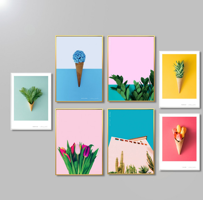 [멜팅스튜디오] 북유럽 썸머 액자 인테리어 포스터 40종 (21~40) A3, 26번 투톤 깃털