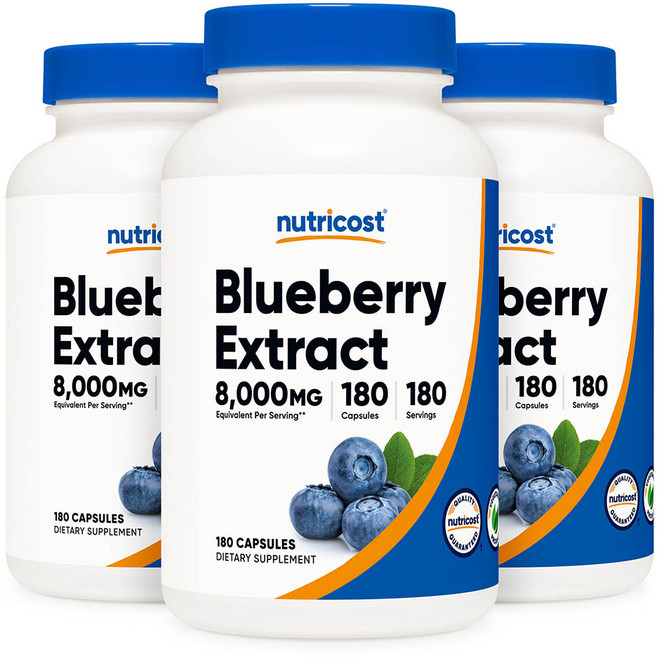 뉴트리코스트 블루베리 추출물 캡슐, 180정, 3개