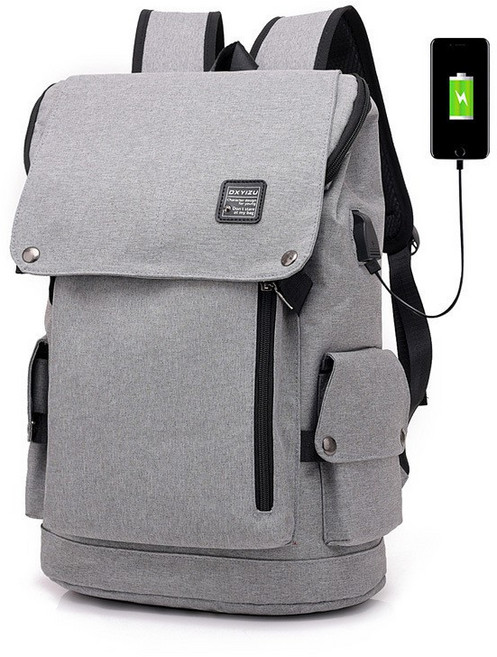 OXYIZU 防盜防水後背包 筆電後背包 17吋電腦包, 灰色