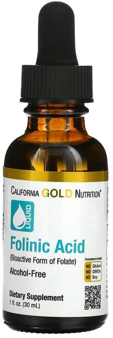 CGN 캘리포니아골드뉴트리션 엽산 30ml 액상 무알코올 Folinic Acid 알콜프리 엽산칼슘 폴린산, 1개 - 쿠팡