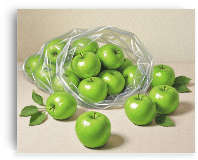 엘티에프티 풍수 청사과 홍사과 인테리어 그림 캔버스 액자, 5. 복이 쌓이는 청사과