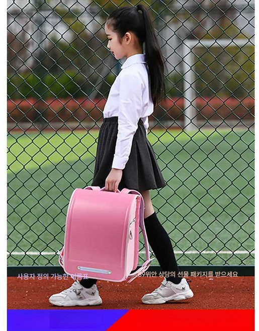 gig 란도셀책가방 일본 가죽 스쿨백 고급 가방, 분홍색이 섞인 보라색, 1개