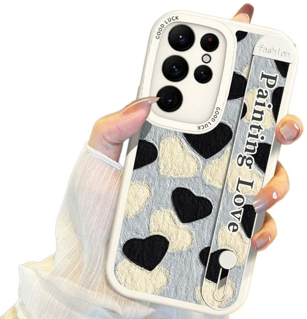 럭스폰 갤럭시 하트 핑거 밴드 스탠딩 스트랩 지문방지 케이스