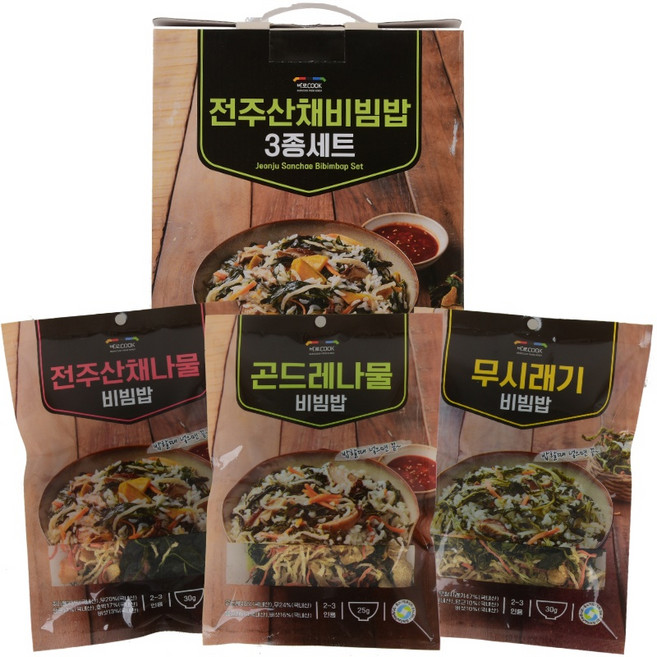 10+1 우리들녘 나물 산채비빔밥 3종 4종 선물세트 전주산채 곤드레 건나물키트 고르기, 선물용, 전주1+곤드레1+무청1