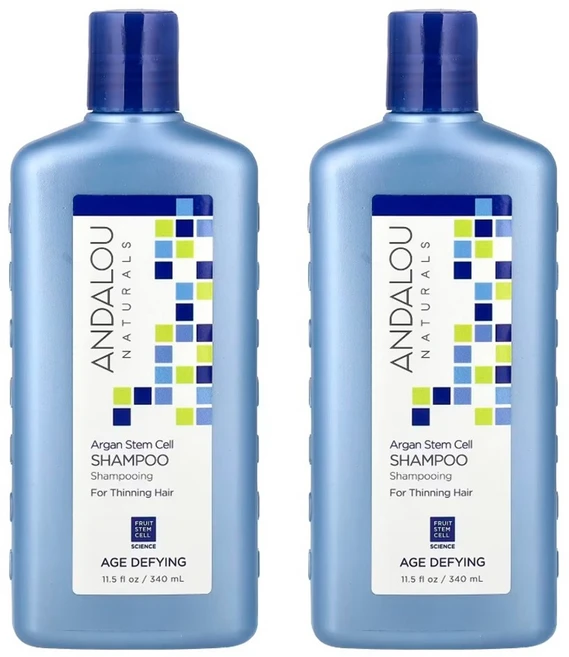 안달로우 내추럴스 샴푸 아르간 줄기세포 340ml 2개 가는 모발용 헤어 - 쿠팡