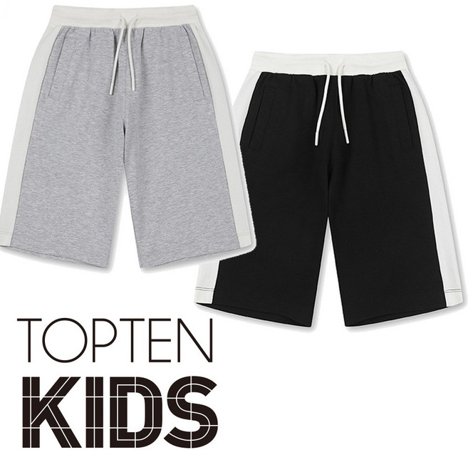 탑텐키즈 남아 지금부터 초가을 땀이 안차는 백메쉬 니트 반바지