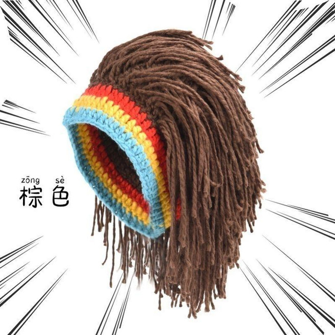 good 毛線帽 假髮帽 嘻哈 男女 潮帽 雷鬼 搞怪 毛線帽