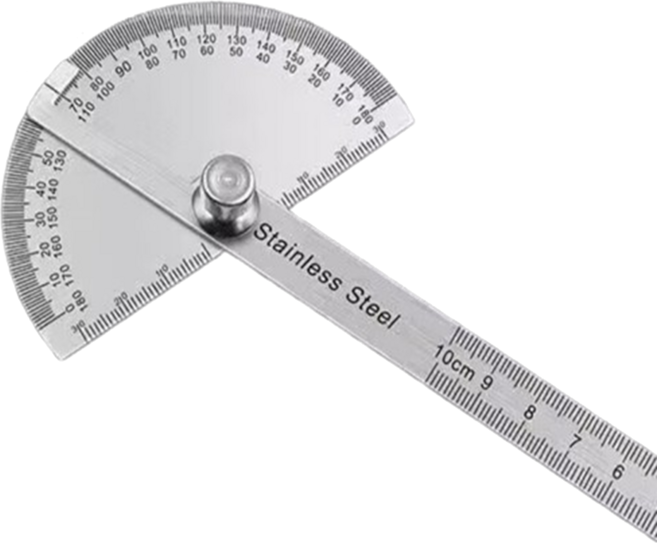 디와이툴즈 스테인리스 스틸 각도기 0~180도 회전 정밀 각도 측정기 B타입, 1개